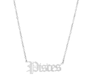 Zodiac sign name necklace