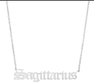 Zodiac sign name necklace