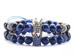 Crown stone bracelet couples set