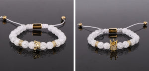 Crown stone bracelet couples set