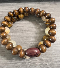 Load image into Gallery viewer, Tiger’s eye football bracelet
